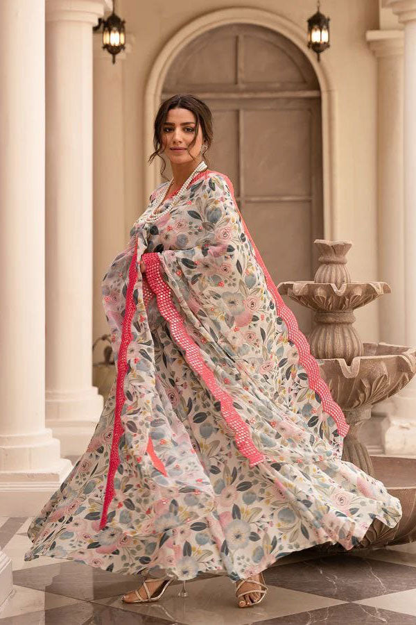 ALIYA GOWN AND DUPATTA SINON FABRIC SUIT SET LW 127