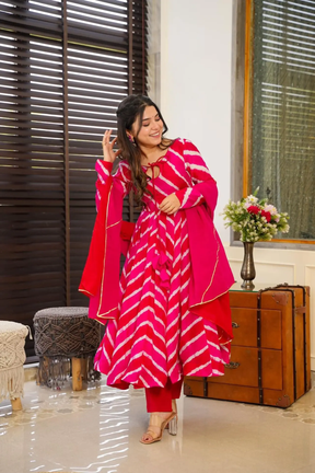 Pink Colored Real Heavy Printed Work Gown Set LW 140