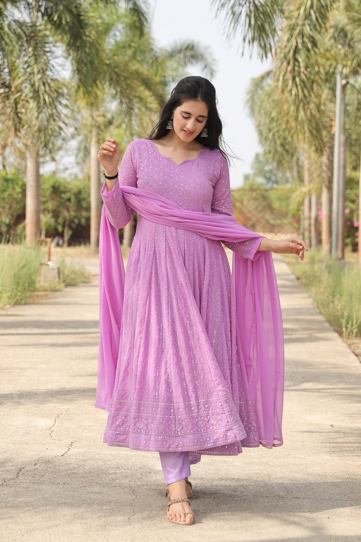 AADHYA PURPLE ANARKALI SUIT SET LW 01