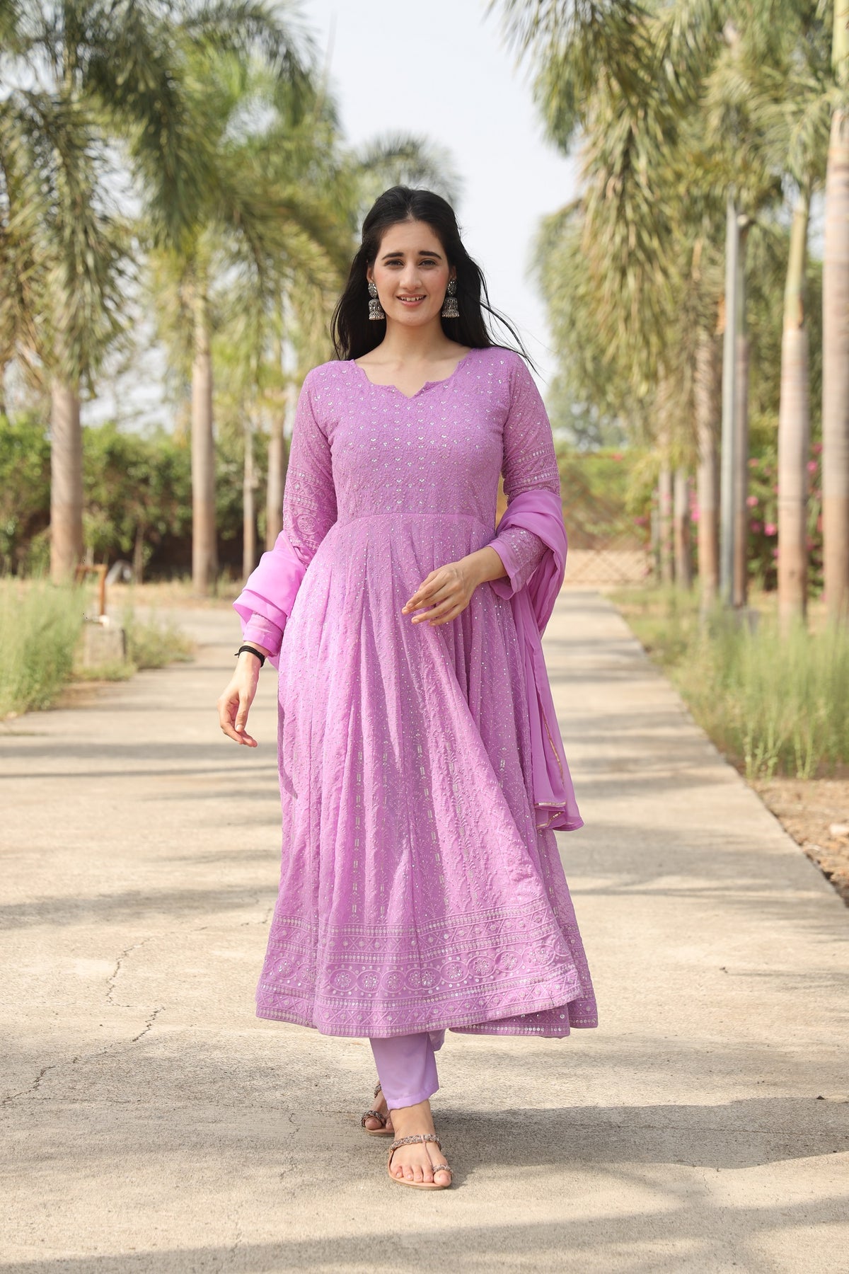 AADHYA PURPLE ANARKALI SUIT SET LW 01