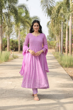 AADHYA PURPLE ANARKALI SUIT SET LW 01